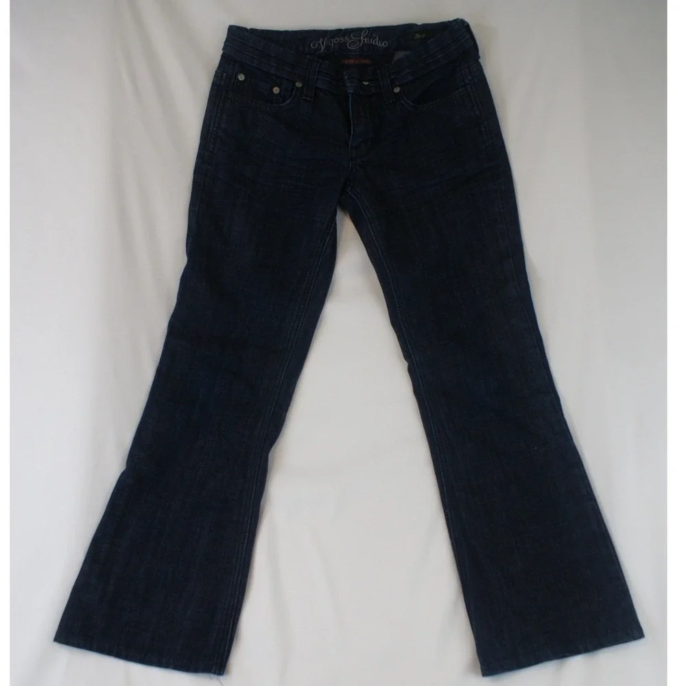 Vigoss‎ Studio Womens Dark Wash Bootcut Jeans Embroidered Pockets Size 28